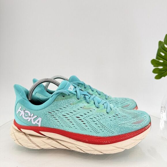 Hoka One One Clifton 8 Women's Size 10B Running Shoes Blue Teal - Picture 5 of 16